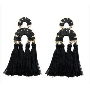 New $50 MSRP Kinsley Armelle Pavlova collection raven earrings-black